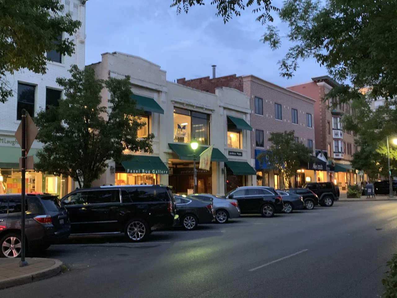 Shops along Hyde Park Square Cincinnati lined with century-old storefronts